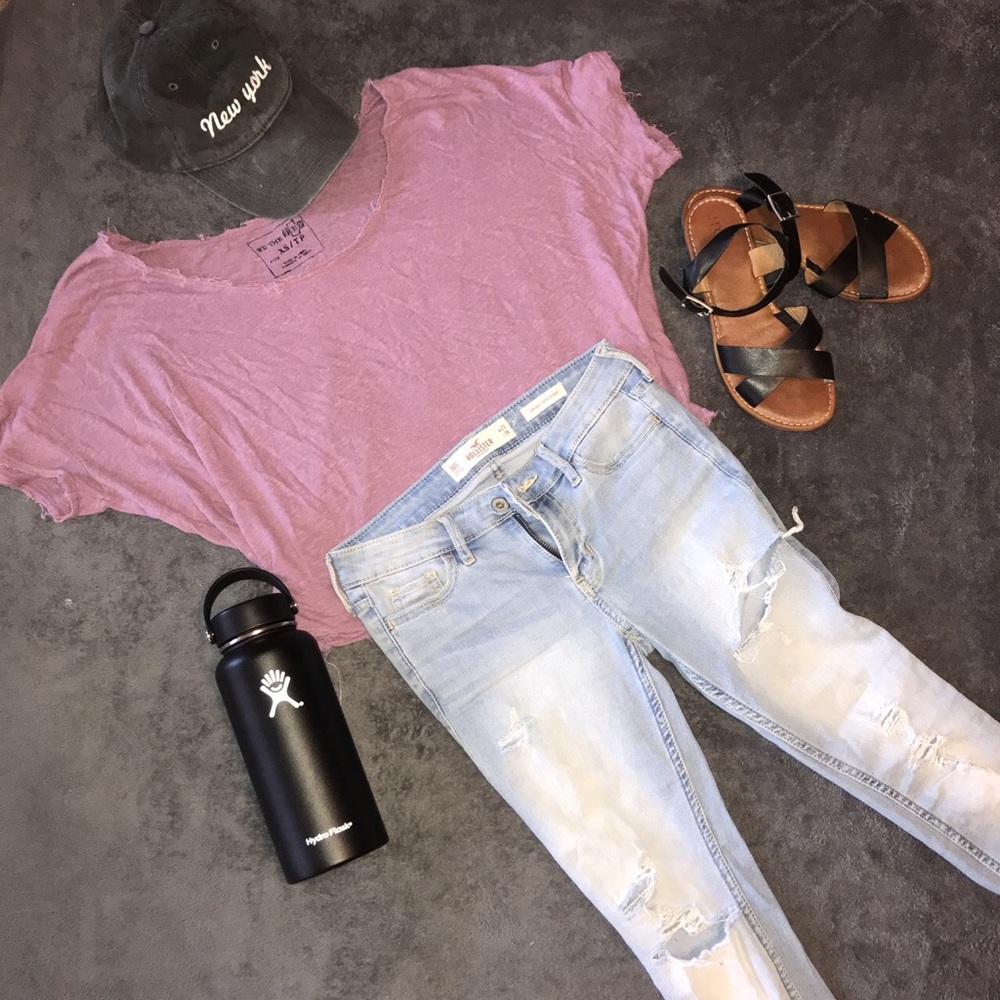 Distressed cropped We The Free FP Tee